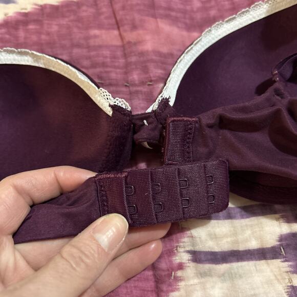 Victoria’s Secret Push-Up Wine Lace Padded 32C - Picture 4 of 5